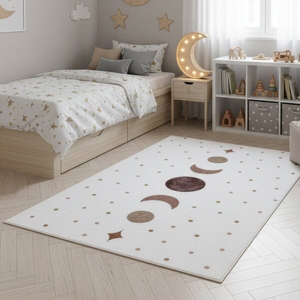 Covor pentru copii crem lavabil 120x170 cm Coco 1136 – Ayyildiz Carpets