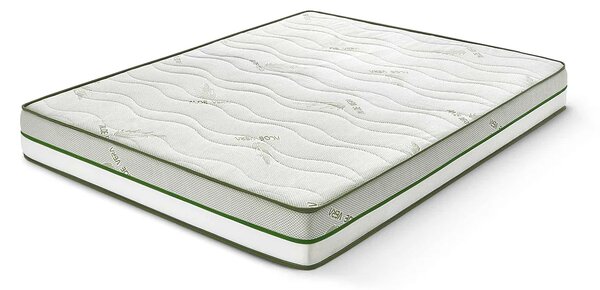 Saltea ALOE VERA HYGENE BIO MEMORY 18+5, 7 zone de confort, spumă poliuretanică elastică, spumă cu memorie, husă detașabilă cu fermoar, lavabilă, superortopedică, Grosime 25 cm, 120x190