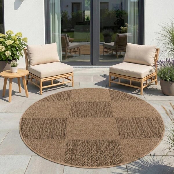 Covor pentru exterior și interior maro rotund ø 80 cm Timber 1405 – Ayyildiz Carpets