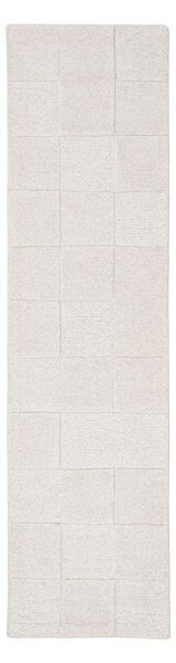 Covor tip traversă fildeș țesut manual din lână 60x230 cm Checkerboard – Flair Rugs