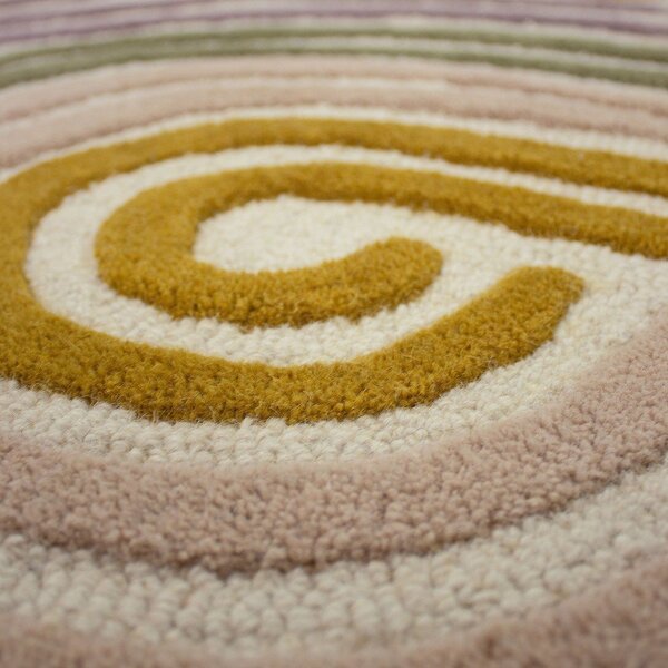 Covor verde țesut manual din lână 140x200 cm Spiral Shaped – Flair Rugs