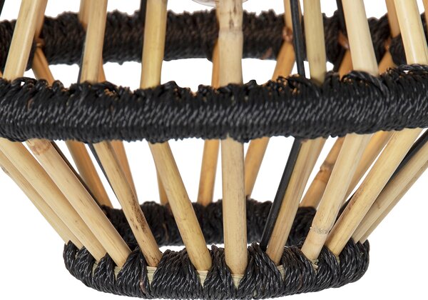 Lampă suspendată orientală din bambus cu negru 32 cm - Evalin