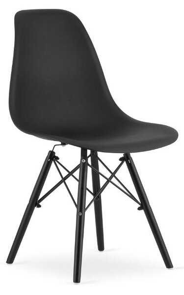 Scaune de sufragerie 4buc negre, stil scandinav Dark Classic