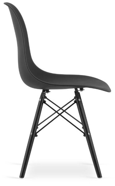 Scaune de sufragerie 4buc negre, stil scandinav Dark Classic