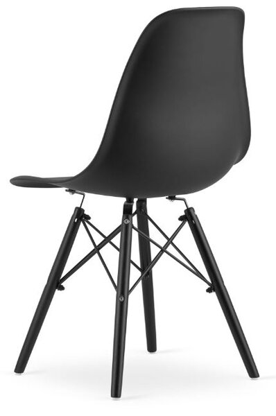 Scaune de sufragerie 4buc negre, stil scandinav Dark Classic