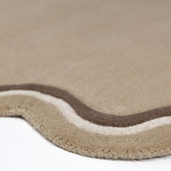 Covor în culoare naturală țesut manual rotund din lână ø 180 cm Leo Scallop – Flair Rugs