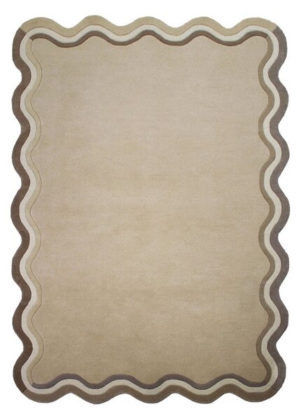 Covor în culoare naturală țesut manual din lână 120x170 cm Leo Scallop – Flair Rugs