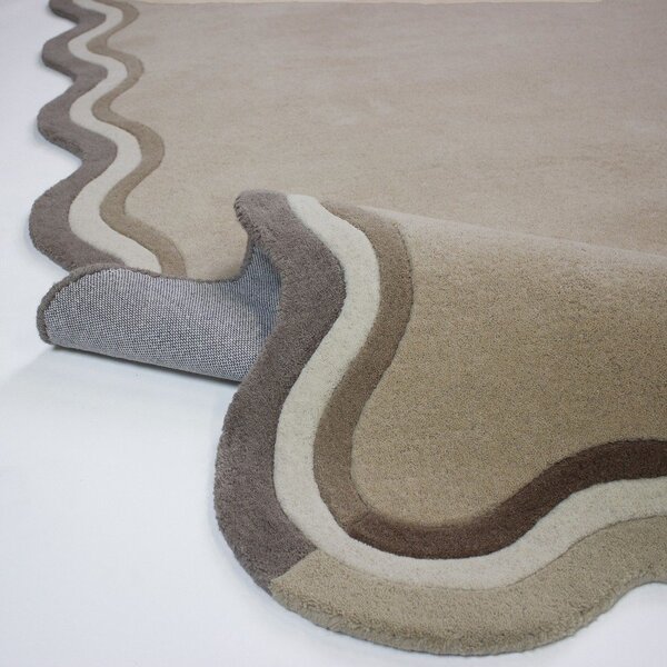 Covor în culoare naturală țesut manual din lână 120x170 cm Leo Scallop – Flair Rugs
