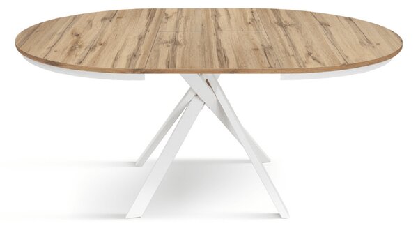 MASA ROTUNDA EXTENSIBILA LILA -PICIOR METALIC-BLAT RUSTIC - PICIOR ALB