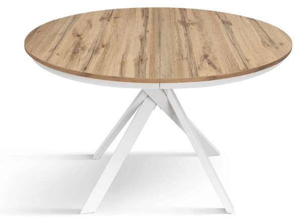 MASA ROTUNDA EXTENSIBILA LILA -PICIOR METALIC-BLAT RUSTIC - PICIOR ALB