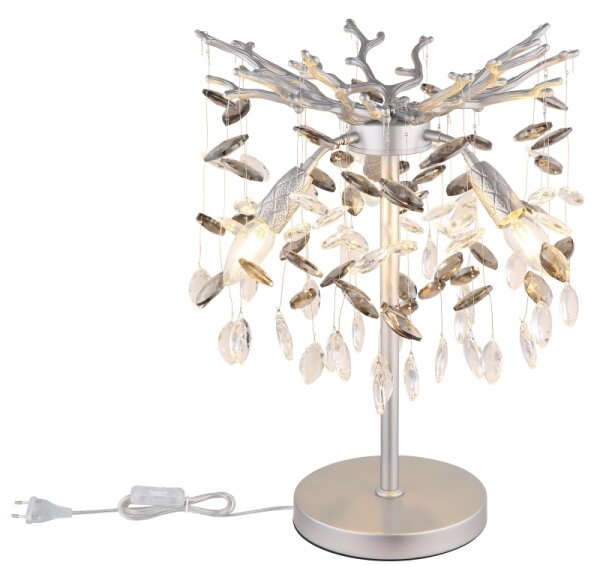 Globo 64138TS - Lampă de masă QUEENA 3xE14/40W/230V argintie