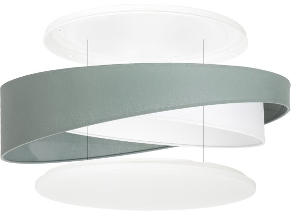 BRILAGI - Corp de iluminat LED dimabil VELVET TWIST LED/36W/230V CCT diam. 65 cm WT verde/alb + telecomandă