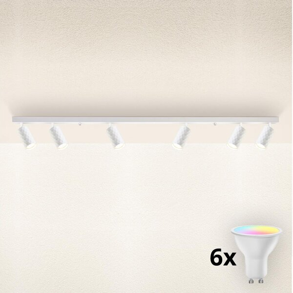 Brilagi SELE DIAMANT Plafonieră LED RGBW reglabilă 6xGU10/6,5W/230V Wi-Fi albă