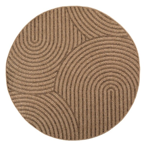 Covor pentru exterior și interior maro rotund ø 120 cm Timber 1401 – Ayyildiz Carpets