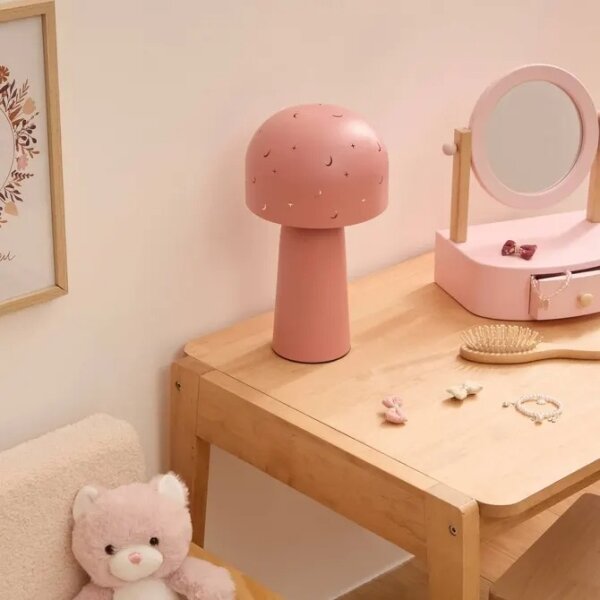 Atmosphera - Lampă de masă pentru copii STARRY MUSHROOM 1xE14/25W/230V, roz