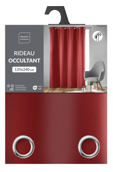 Draperie roșie blackout 135x240 cm Occult – douceur d'intérieur