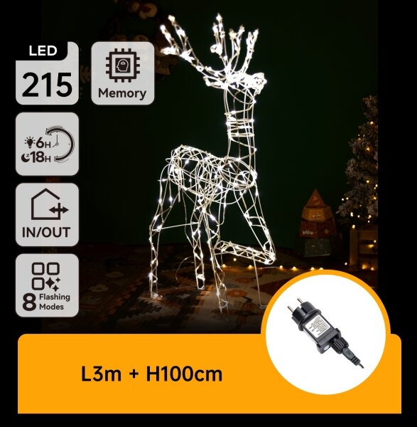 Brilagi - Decorațiune LED de Crăciun pentru exterior LED/3,6W/31/230V 2700K 105 cm IP44 ren