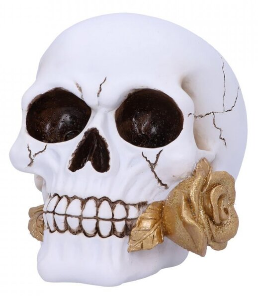 Statueta craniu cu trandafir Floral Fate 18cm