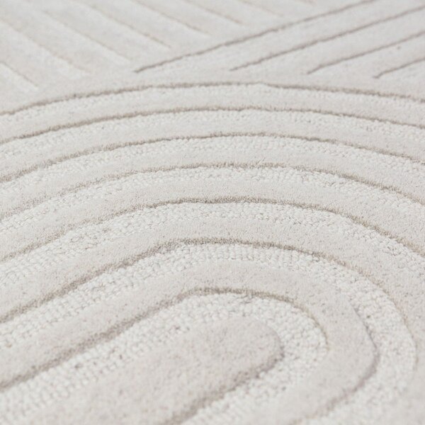 Covor tip traversă fildeș țesut manual din lână 60x230 cm Zen Garden – Flair Rugs