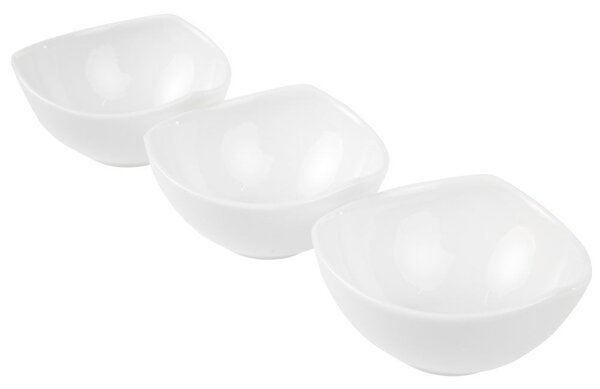 Set 3 boluri asimetrice 8.25cm, alb, Salsa