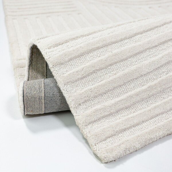 Covor tip traversă fildeș țesut manual din lână 60x230 cm Zen Garden – Flair Rugs
