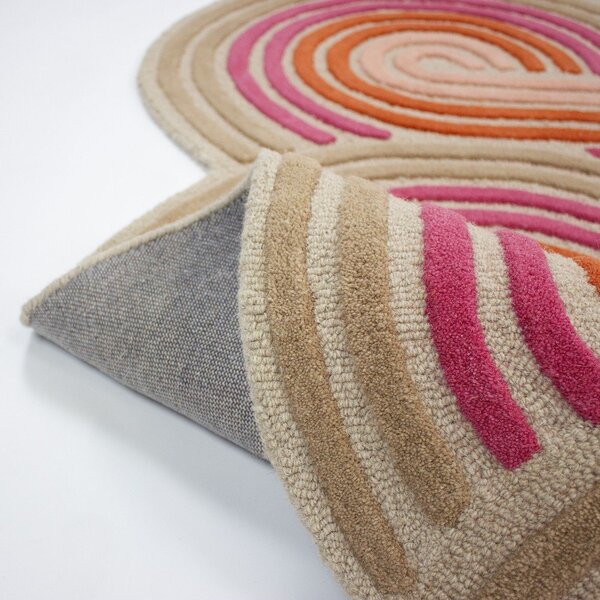 Covor roz țesut manual din lână 140x200 cm Spiral Shaped – Flair Rugs