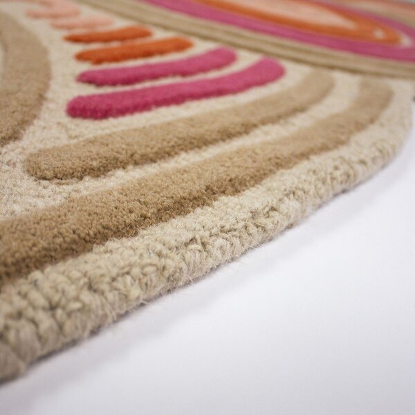 Covor roz țesut manual din lână 140x200 cm Spiral Shaped – Flair Rugs