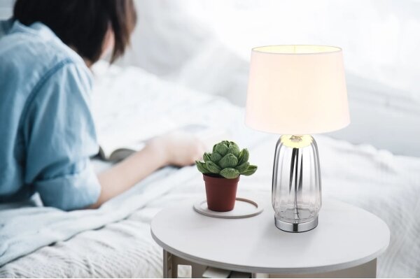 Globo 24142W - Lampă de masă CLASSY 1xE27/40W/230V alb/argintiu