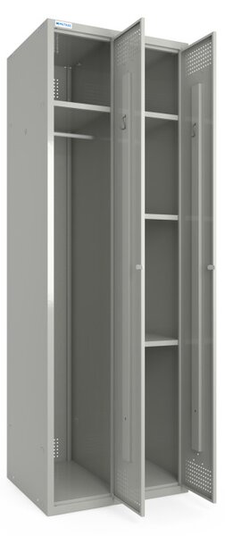 Dulap metalic tip vestiar cu 2 sectiuni 1800x600x500 mm gri