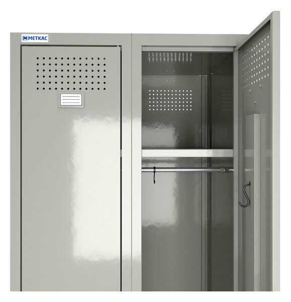 Dulap metalic tip vestiar cu 2 sectiuni 1800x600x500 mm gri