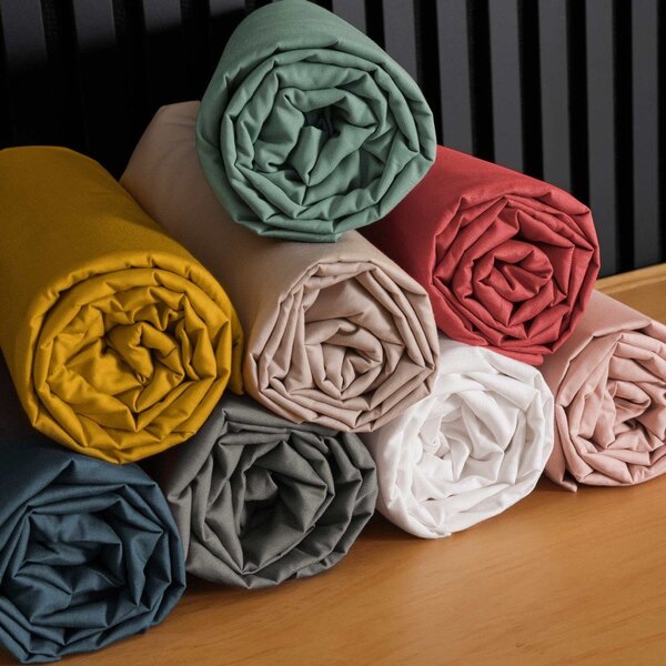 Cearceaf cărămiziu din bumbac percal cu elastic 90x190 cm Percaline – douceur d'intérieur