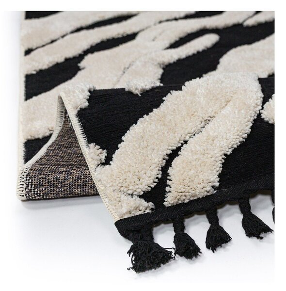 Covor alb-negru 133x190 cm Esra Zebra – Flair Rugs
