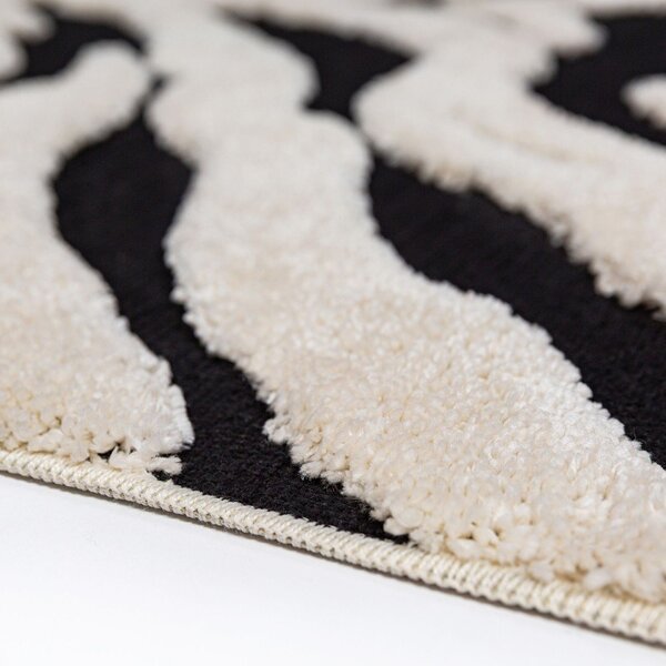 Covor alb-negru 133x190 cm Esra Zebra – Flair Rugs