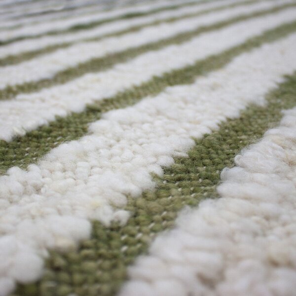 Covor verde țesut manual din amestesc de lână 140x200 cm Boucle Frame – Flair Rugs