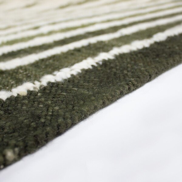 Covor verde țesut manual din amestesc de lână 140x200 cm Boucle Frame – Flair Rugs