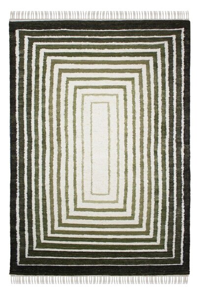 Covor verde țesut manual din amestesc de lână 140x200 cm Boucle Frame – Flair Rugs