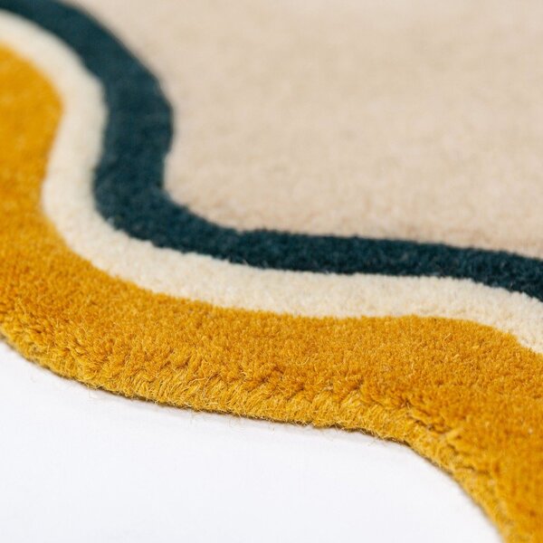 Covor în culoare naturală țesut manual rotund din lână ø 180 cm Leo Scallop – Flair Rugs