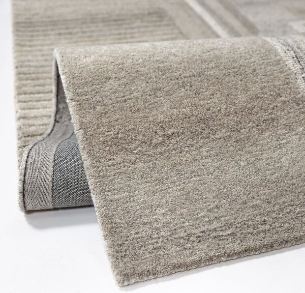 Covor grej țesut manual din lână 140x200 cm Lira – Flair Rugs