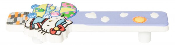 Maner mobilier copii model TR Pisicuta alb/albastru, 96 mm, finisaj multicolor