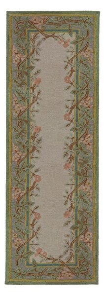 Covor tip traversă țesut manual din lână 80x300 cm Verona Floral – Flair Rugs