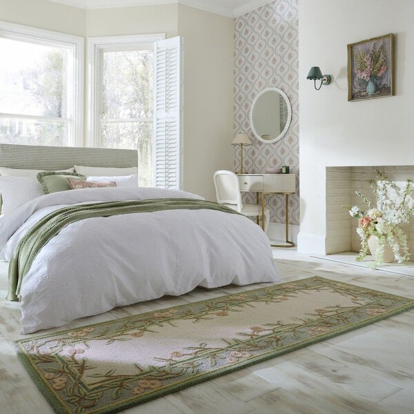 Covor tip traversă țesut manual din lână 80x300 cm Verona Floral – Flair Rugs