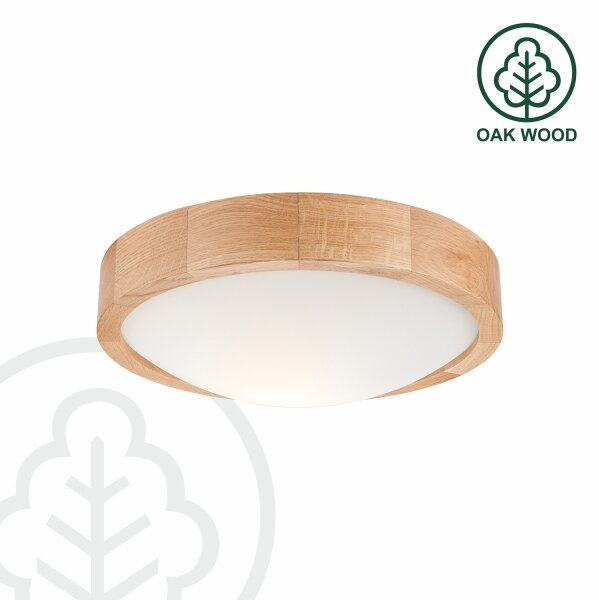 Brilagi-LED RGBW Plafonieră reglabilă CARVALHO SLIM, 1xE27/9W/230V, Wi-Fi, stejar natural, diametru 27 cm