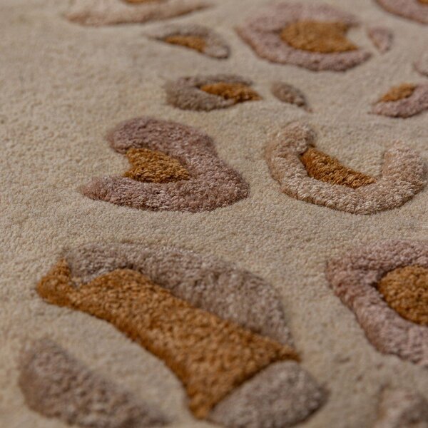 Covor în culoare naturală țesut manual din amestesc de lână 140x200 cm Leopard Frame – Flair Rugs