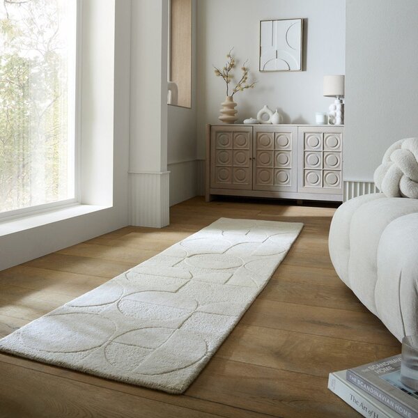 Covor tip traversă fildeș țesut manual din lână 60x230 cm Gigi – Flair Rugs