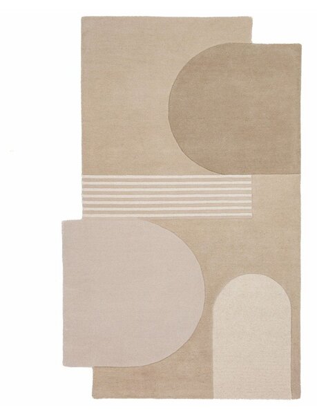 Covor în culoare naturală țesut manual din lână 120x180 cm Lozenge – Flair Rugs