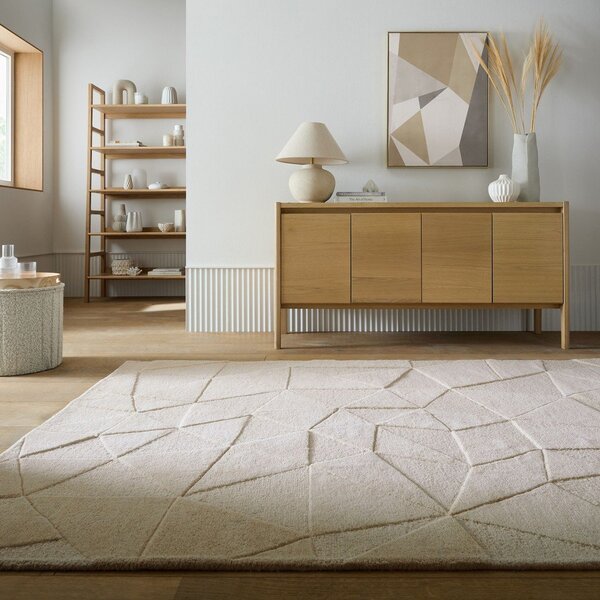 Covor bej țesut manual din lână 120x170 cm Shard – Flair Rugs
