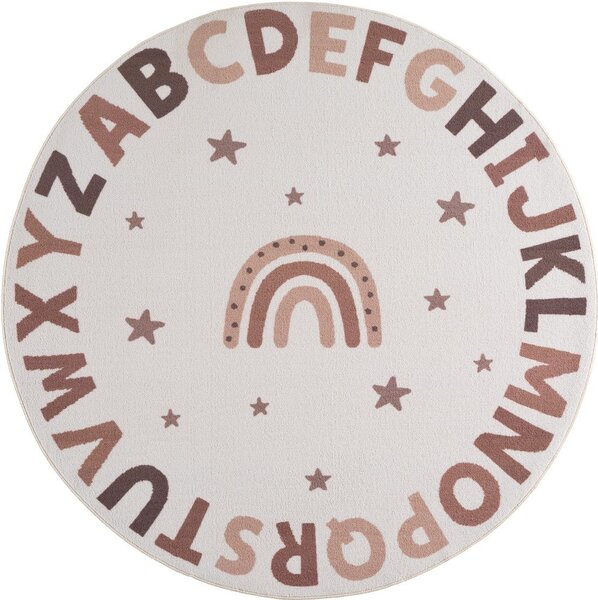 Covor pentru copii crem lavabil ø120 cm Coco 1133 – Ayyildiz Carpets