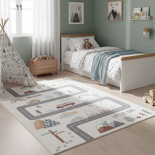 Covor pentru copii crem lavabil 120x170 cm Coco 1134 – Ayyildiz Carpets