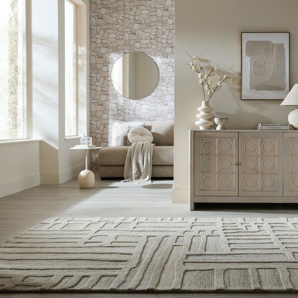 Covor grej țesut manual din lână 140x200 cm Elva – Flair Rugs
