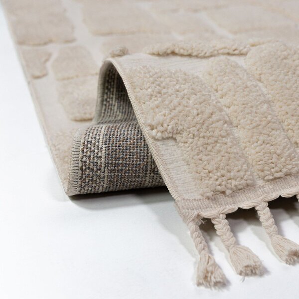 Covor tip traversă crem 80x300 cm Esra Cobbled – Flair Rugs